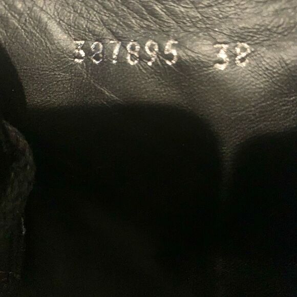 Gucci Royan Lace Up Combat Ankle Boot EU 38 US 8 Black Leather Double GG Logo - Picture 10 of 10